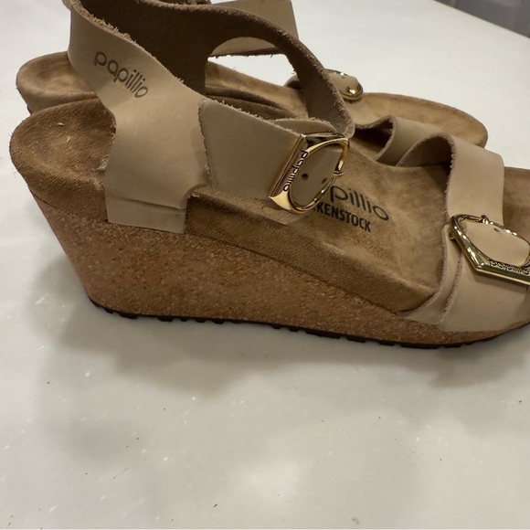 Papillio Birkenstock Women's Sz US 6-6.5 EU 37 Soley Ring Tan Sandals Wedge NEW! - Picture 8 of 9